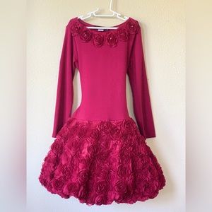 Designer Biscotti Collection Red Flowered Kid’s Dress